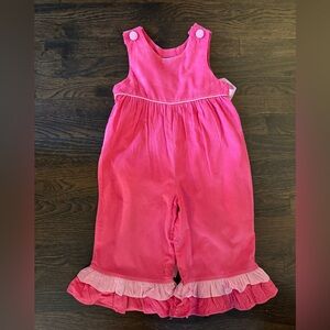 Shrimp & Grits Kids Pink Corduroy Jumper With Sash